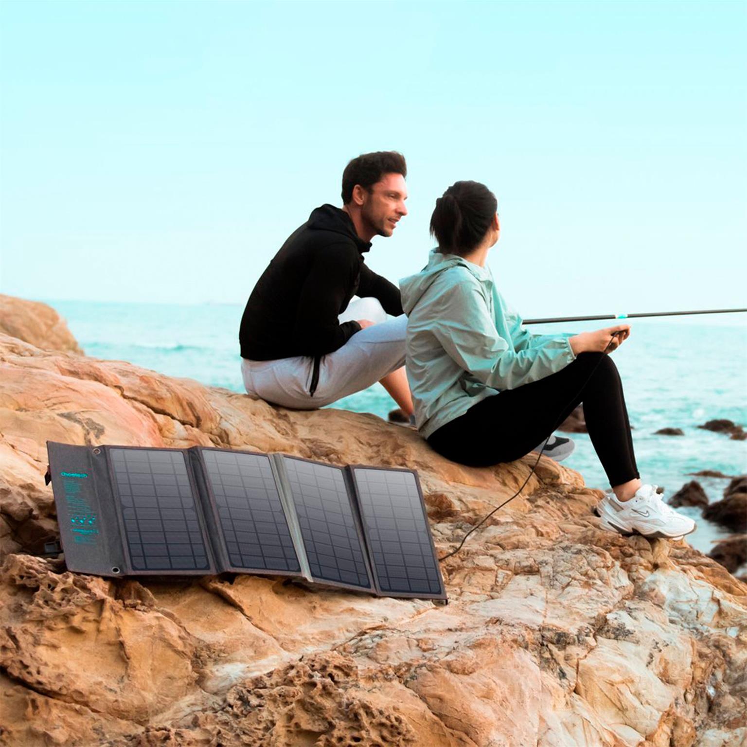 Choetech Reise-Solarladegerät – Faltbares Solar Ladegerät, Solar Ladegerät 36W mit USB-Anschluss – Weiteres Produktbild 5